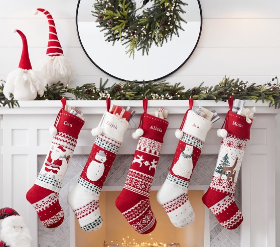 Pottery Barn Knit Christmas Stocking 