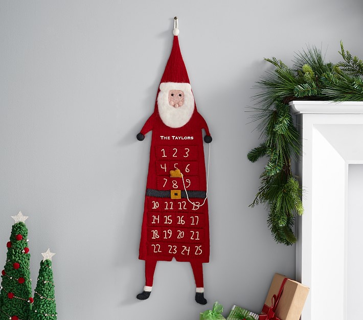 west elm x pbk Felt Santa Advent Calendar Pottery Barn Kids