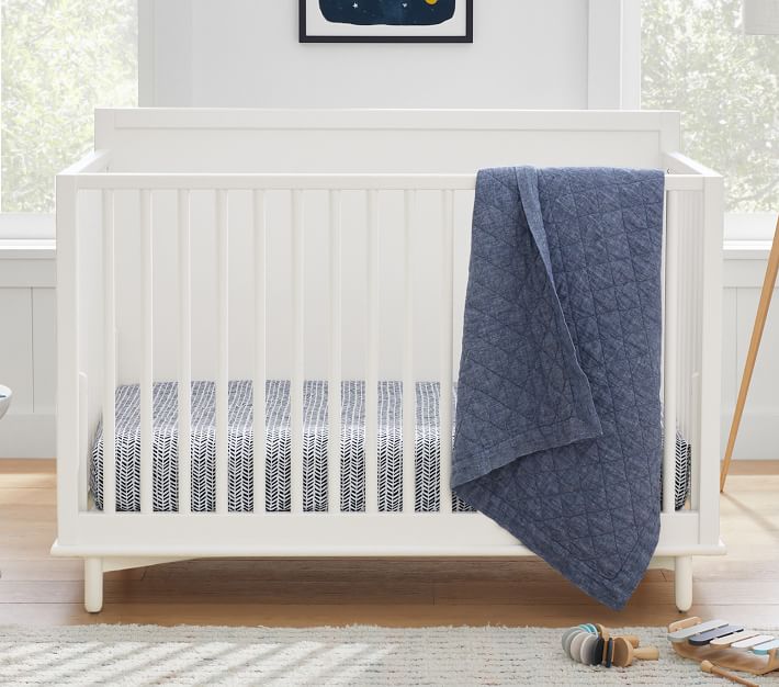 Sateen Chevron Crib Sheets Pottery Barn Kids