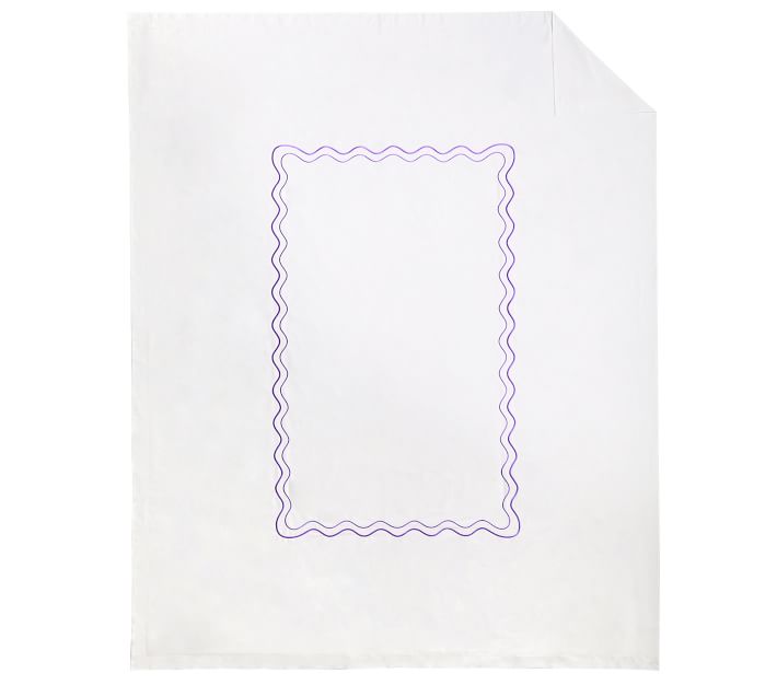 Embroidered Scalloped Organic Duvet Cover & Shams Pottery Barn Kids