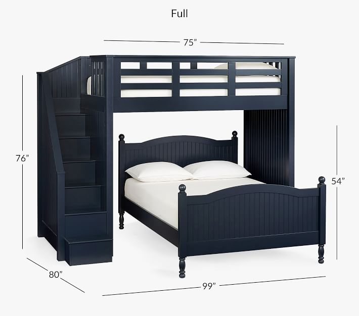 Catalina Stair Loft Bed For Kids & Lower Bed Set Pottery Barn Kids