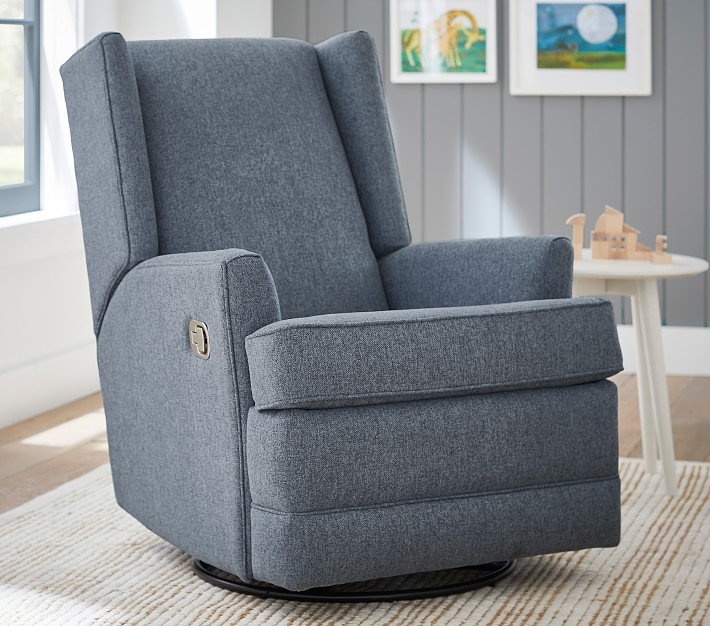 Modern Wingback Swivel Nursery Glider & Recliner Pottery Barn Kids