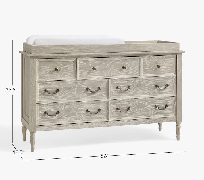 Blythe Extra Wide Changing Table Dresser & Topper Pottery Barn Kids