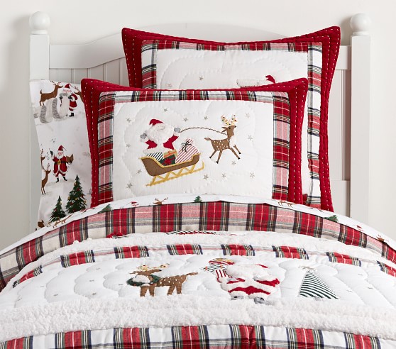 pottery barn christmas duvet king