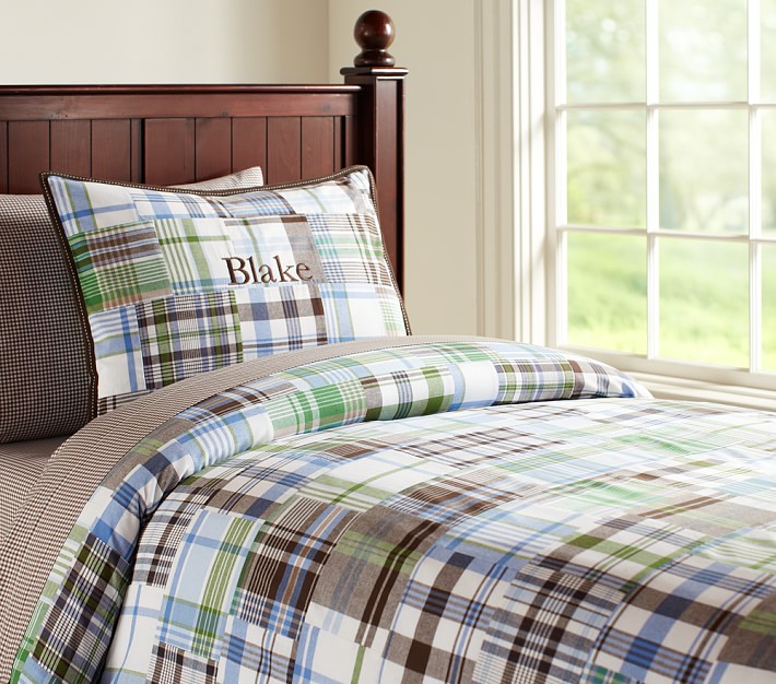 madras plaid duvet cover