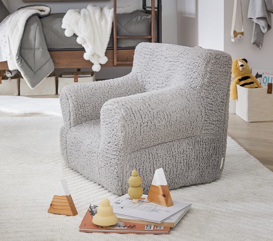 INSERT FOR POTTERY BARN ANYWHERE CHAIR GREY SHERPA COVER REGSIZE EMBROIDERED W 