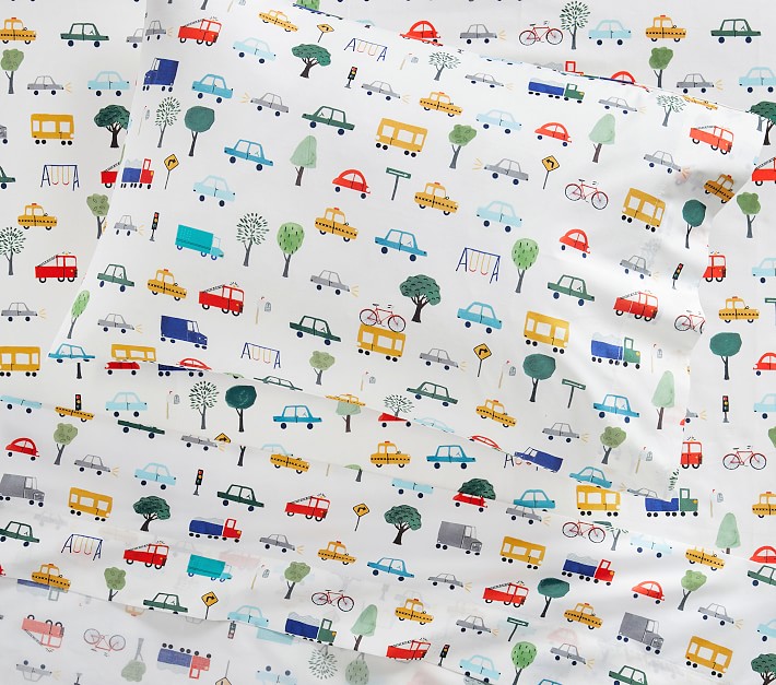 Neighborhood Organic Toddler Sheet Set & Pillowcase Pottery Barn Kids