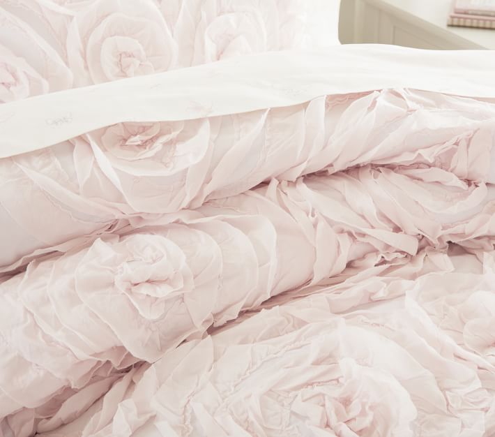 Couette Bébé Pottery Barn Monique Lhuillier Rosette - Taille 36x50 Pouces, Couleur Blush, Douce Et Décorative
