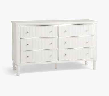 Catalina Beadboard Extra-Wide Dresser, Simply White, White Glove Delivery