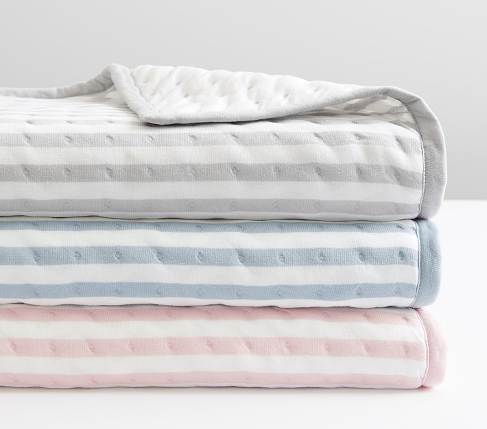 Breton Stripe Jersey Knit Baby Blanket Pottery Barn Kids