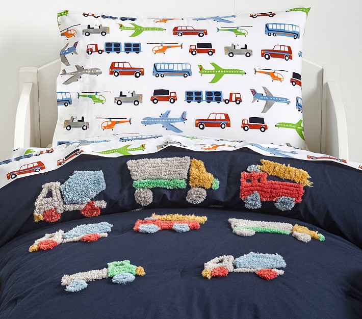 Candlewick Trucks Comforter Toddler Bedding Pottery Barn Kids