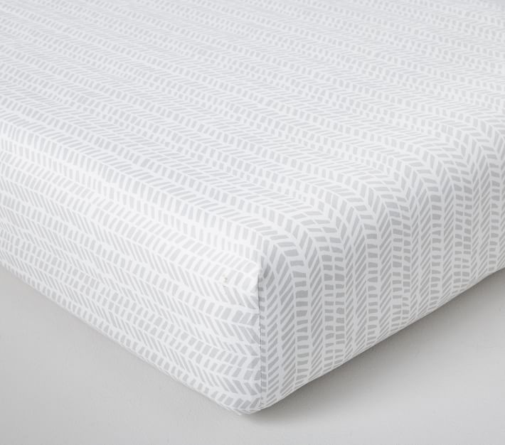 Sateen Chevron Crib Sheets Pottery Barn Kids