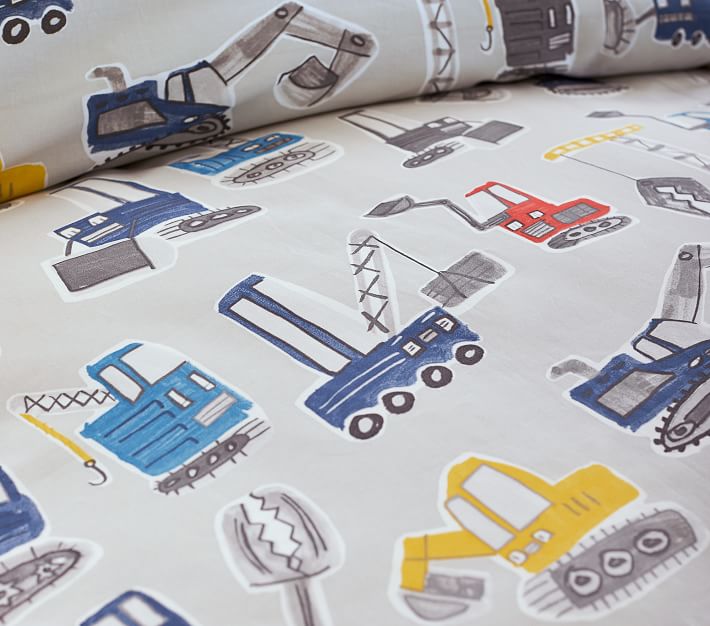 Organic Jax Construction Kids' Duvet Cover Pottery Barn Kids