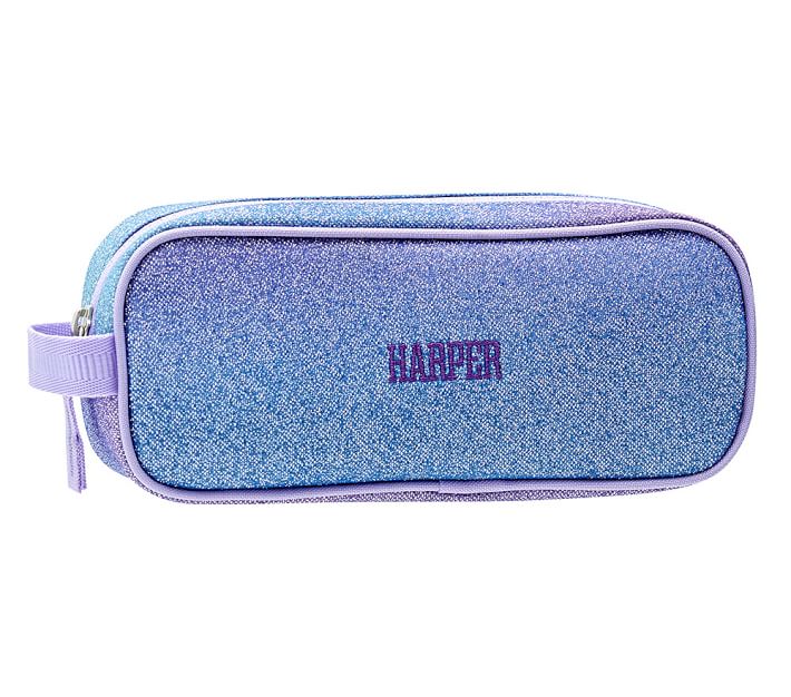 Mackenzie Lavender Aqua Ombre Sparkle Glitter Kids Pencil Case ...