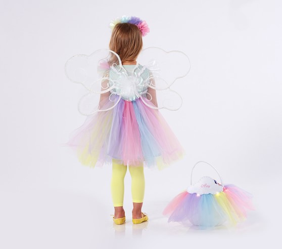 Pottery Barn Kids Light Up Rainbow Fairy Halloween costume 3t tutu dress 