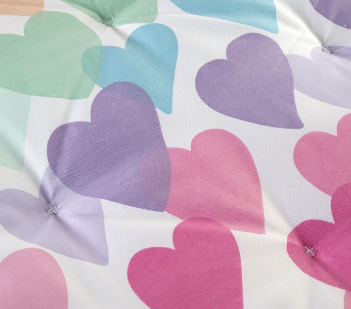 Evie Heart Dream Puff Recycled Comforter & Shams | Pottery Barn Kids