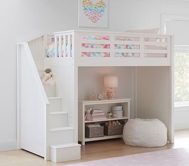 Catalina Stair Loft Bed For Kids, Loft Bed With Desk Height