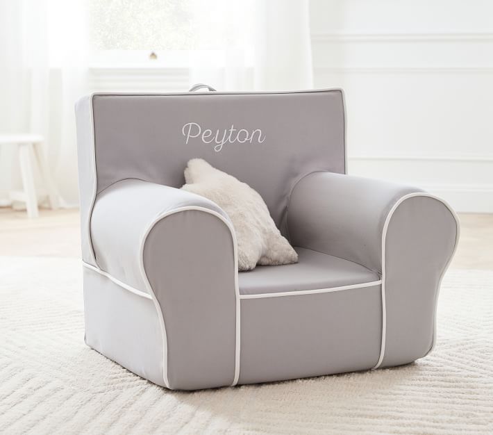 gray with white piping anywhere chair