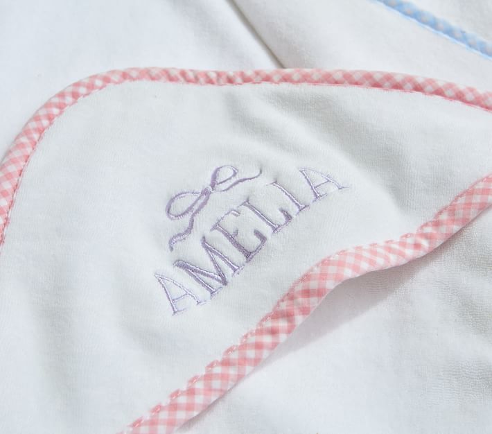 Gingham Baby Hooded Towels Pottery Barn Kids
