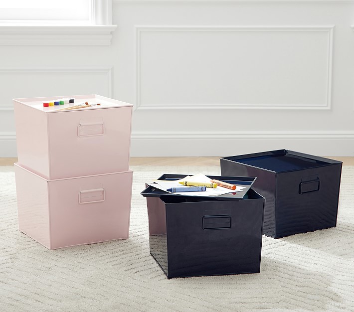 Metal Stacking Storage Bins, Set Of 2 Pottery Barn Kids