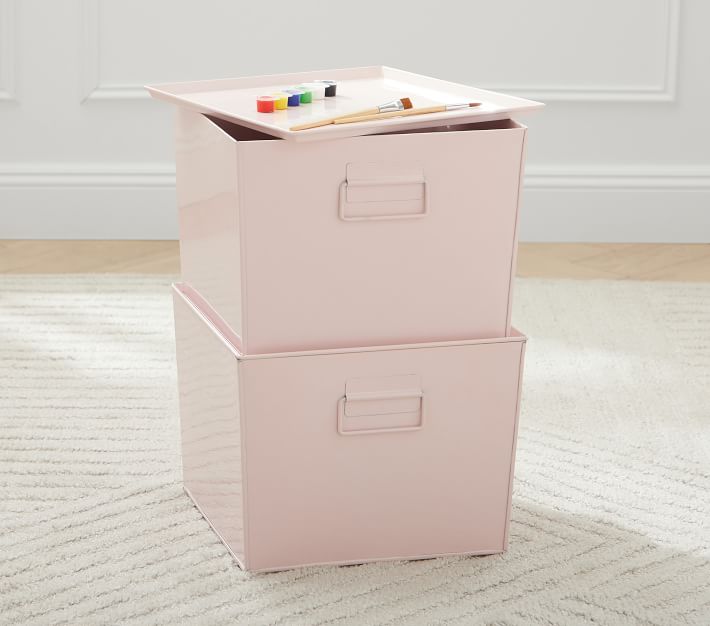 Metal Stacking Storage Bins, Set Of 2 Pottery Barn Kids