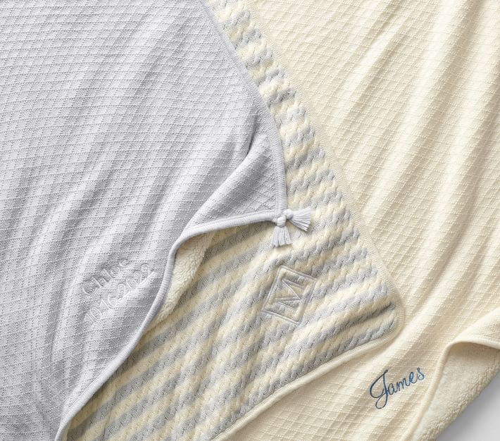 Luxe Cable Knit Sherpa Baby Blanket Pottery Barn Kids