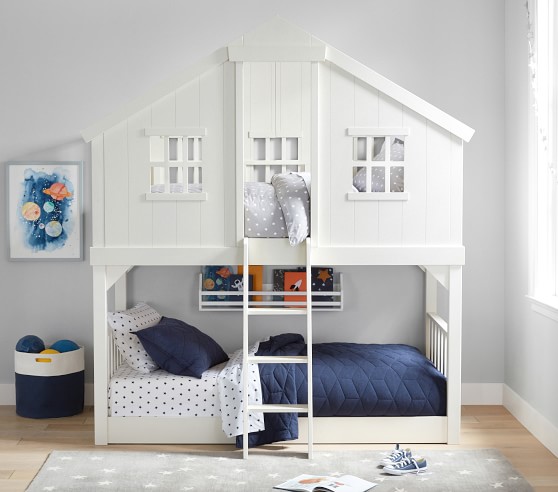 Tree House Twin-Over-Twin Kids Bunk Bed 