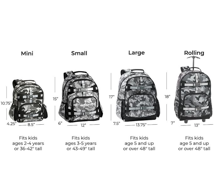 Mackenzie Gray Classic Camo Reflective Backpacks | Pottery Barn Kids