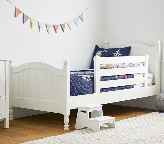 Toddler Bed With Mattress Wood Girl Boy Furniture Bedroom Child Kid Safety Rail 
