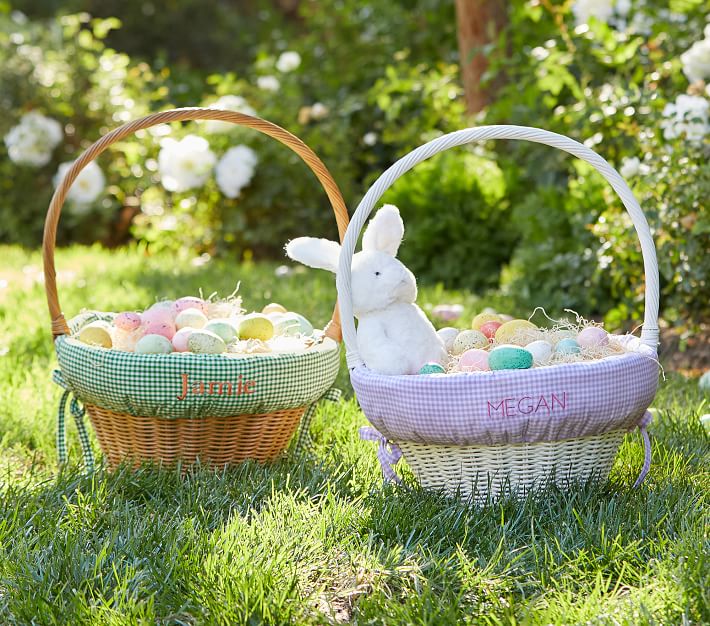 Gingham Easter Basket Liners Pottery Barn Kids
