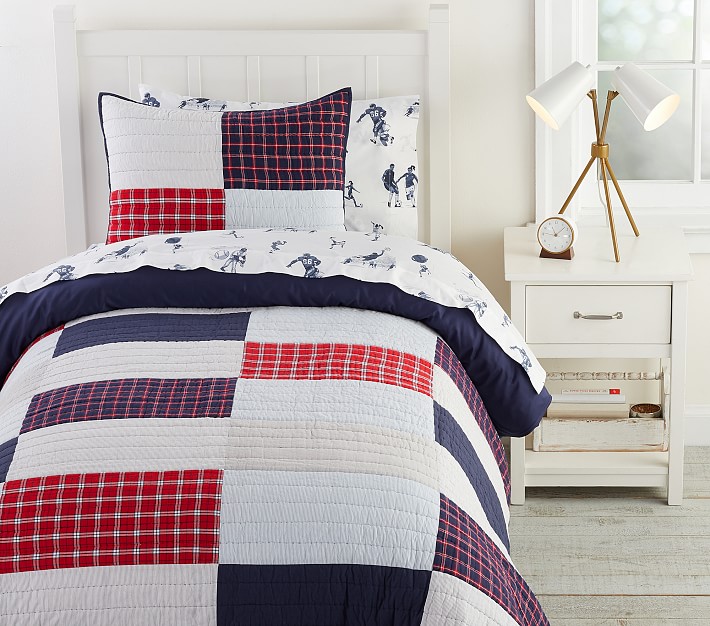 Varsity Patchwork Shams Pottery Barn Kids