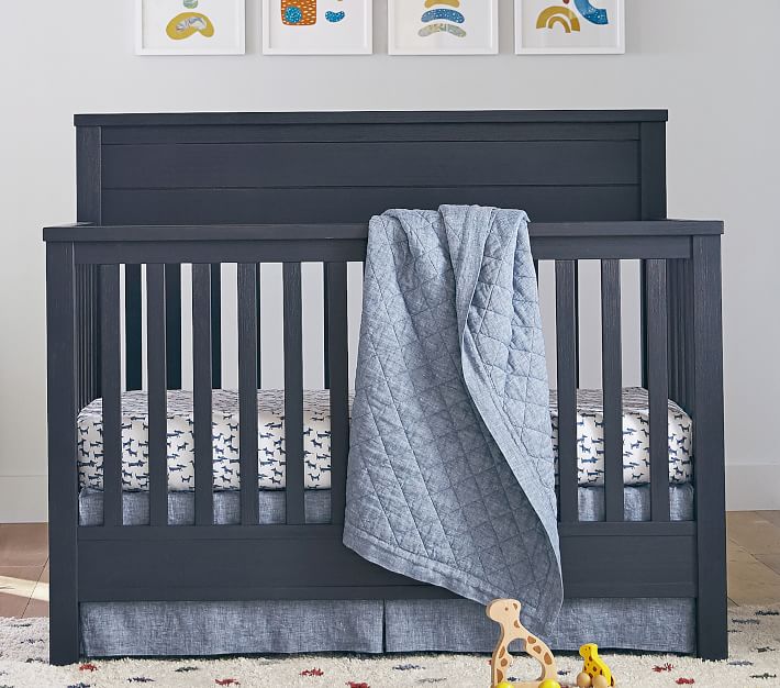 Belgian Flax Linen Crib Skirt | Pottery Barn Kids