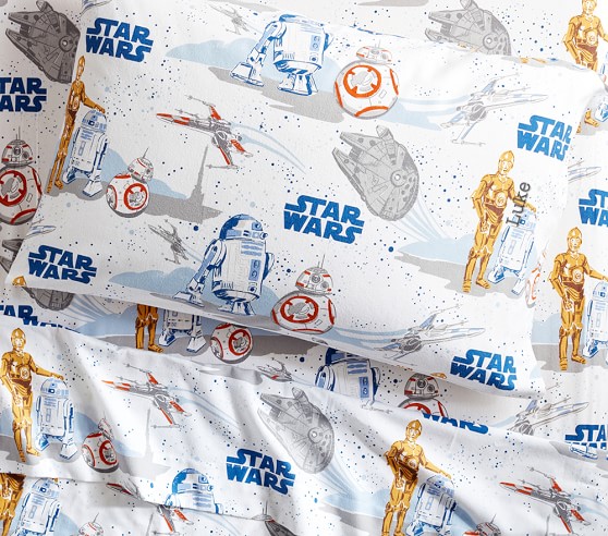 Pottery Barn Star Wars DROID Pillowcase cover bb 8 r2r2 c3po robot space superhe 