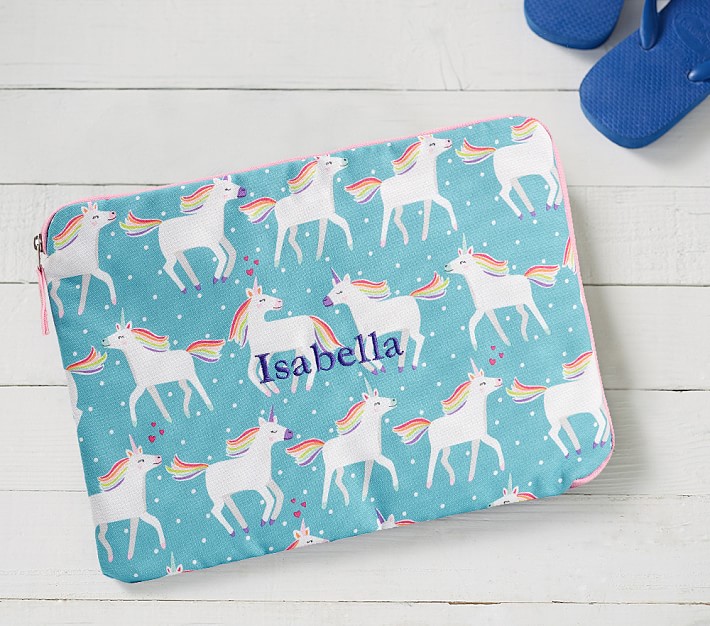 Mackenzie Aqua Unicorn Parade Wet/Dry Bag Pottery Barn Kids
