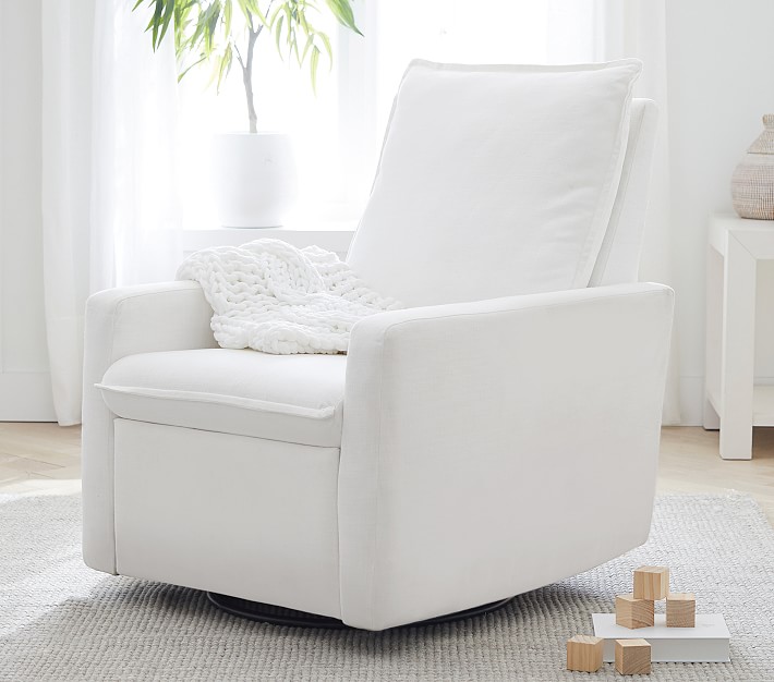 white reclining rocking chair