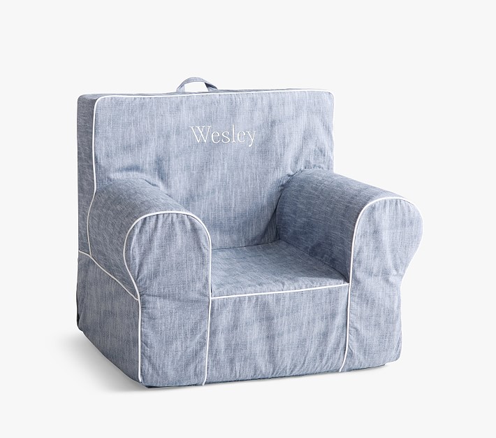 Kids Anywhere Chair®, Chambray with White Piping Pottery Barn Kids