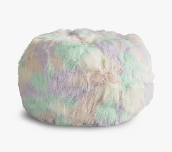 unicorn faux fur bean bag