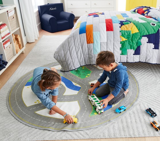 Kids Toy Storage Box play mat Organiser Children Cloth Floor Activity expandable 