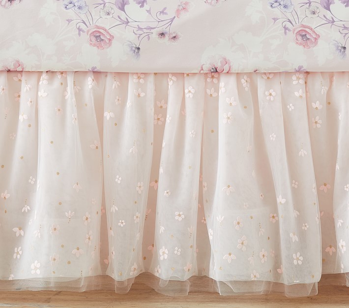 Monique Lhuillier Puffy Floral Bed Skirt Pottery Barn Kids