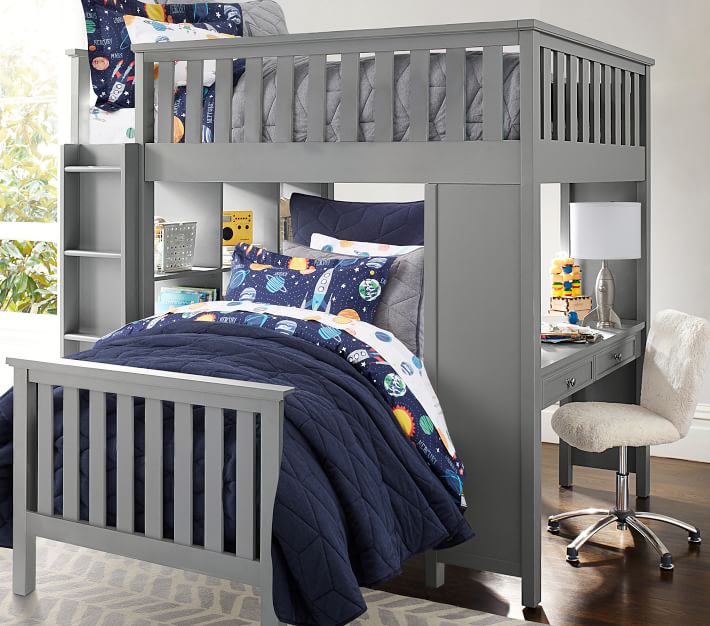 Elliott Kids Loft System & Twin Bed Set Pottery Barn Kids