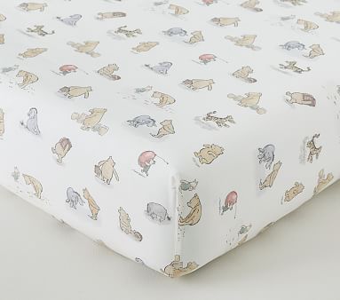 Disney Winnie the Pooh Picture Perfect Organic Crib Fitted Sheet ...