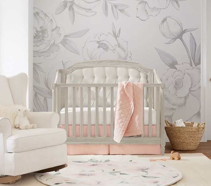 Meredith Floral Econyl Round Rug Pottery Barn Kids