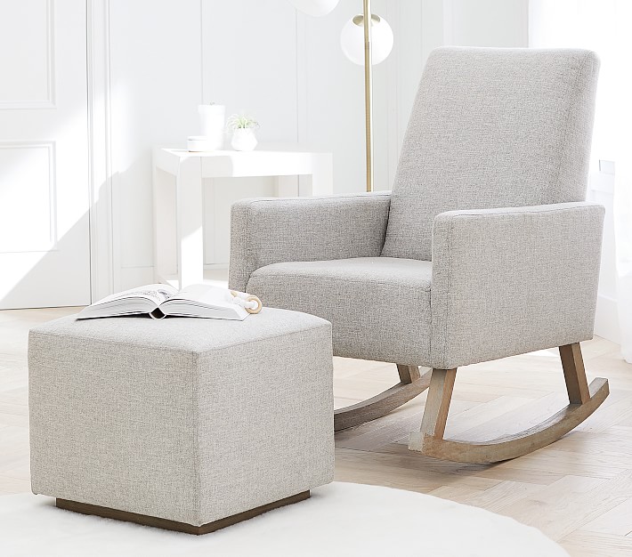 white accent chair with black trim