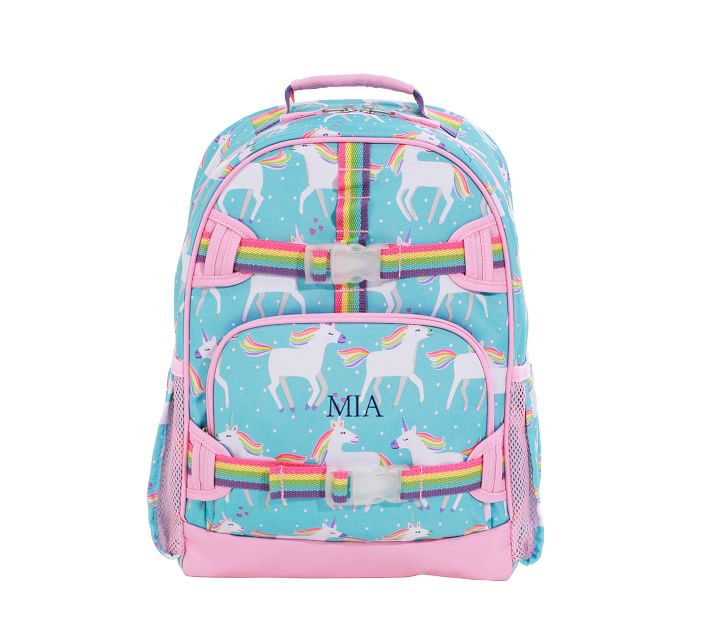 Mackenzie Aqua Unicorn Parade Backpacks Pottery Barn Kids