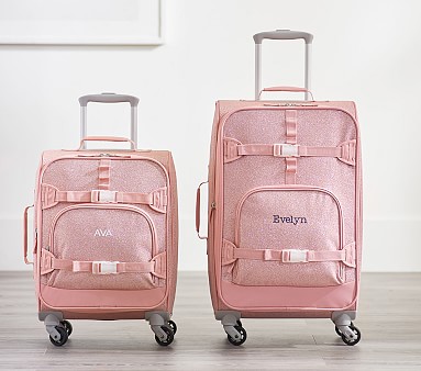 pink glitter luggage