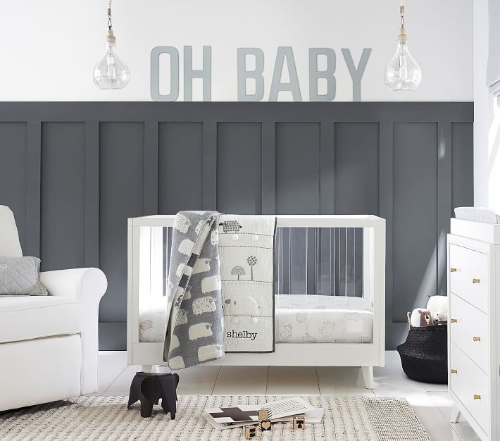 Sloan Acrylic Convertible Baby Crib Pottery Barn Kids