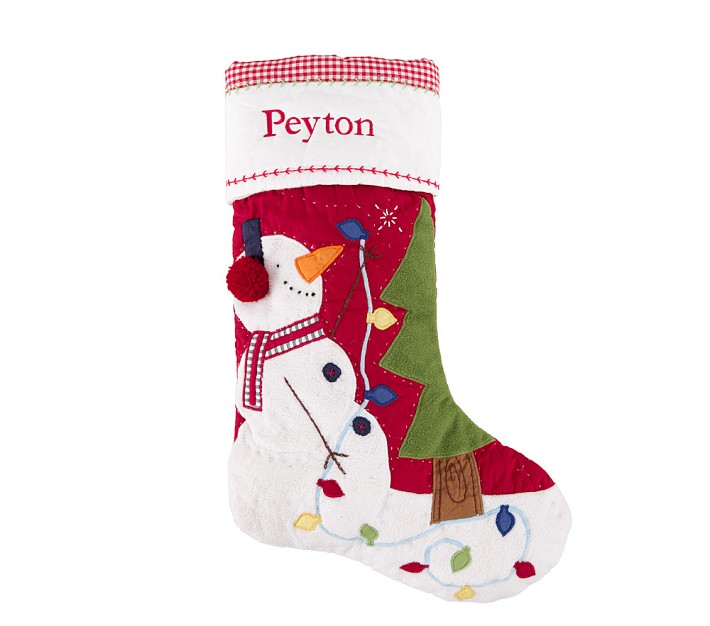 Pottery barn kids quilted gingham stocking 