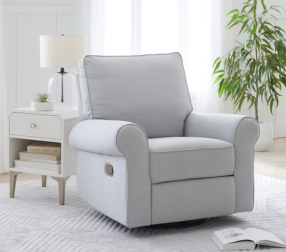 pottery barn comfort swivel glider recliner