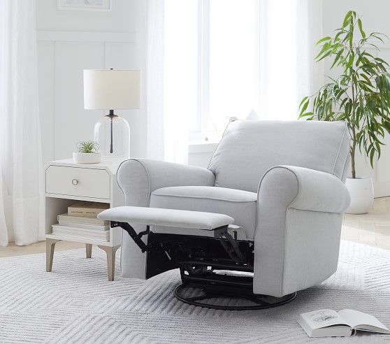 pottery barn comfort swivel glider recliner