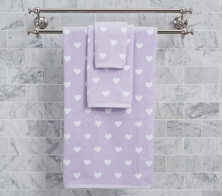 heart towels bath